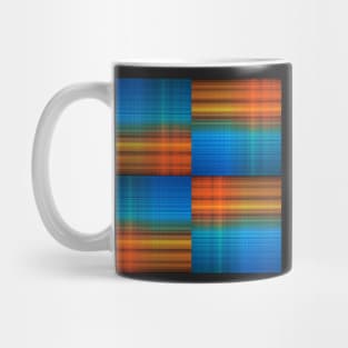 Fine blue, green and ocher plaid pattern Mug